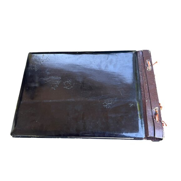 Vintage Japanese Lacquered Photo Album with Mt Fuji Design Empty Pages and Ribbo - Picture 5 of 6